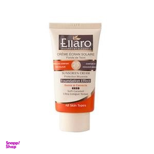 کرم ضد آفتاب الارو (Ellaro) مناسب انواع پوست با SPF25 رنگ کاراملی حجم 40 میلی‌لیتر