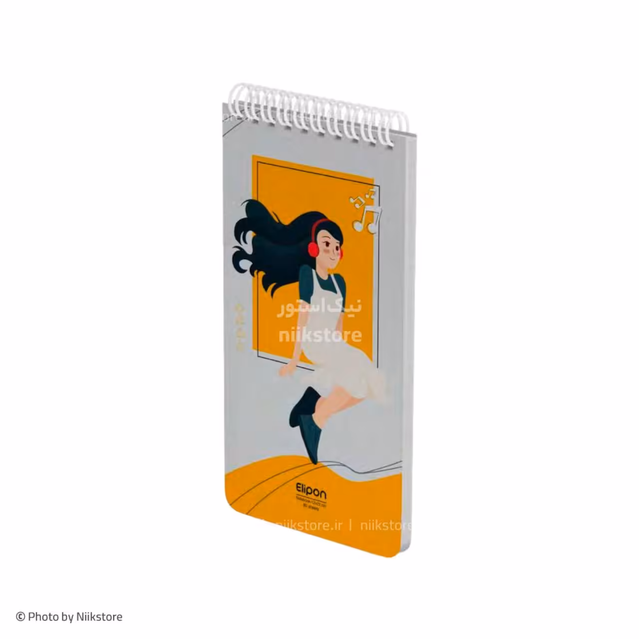 دفتر یادداشت فنری 80برگ 22×12 کلاسیک الیپون کد 264elipon 80 sheets JOURNALIST note no.264