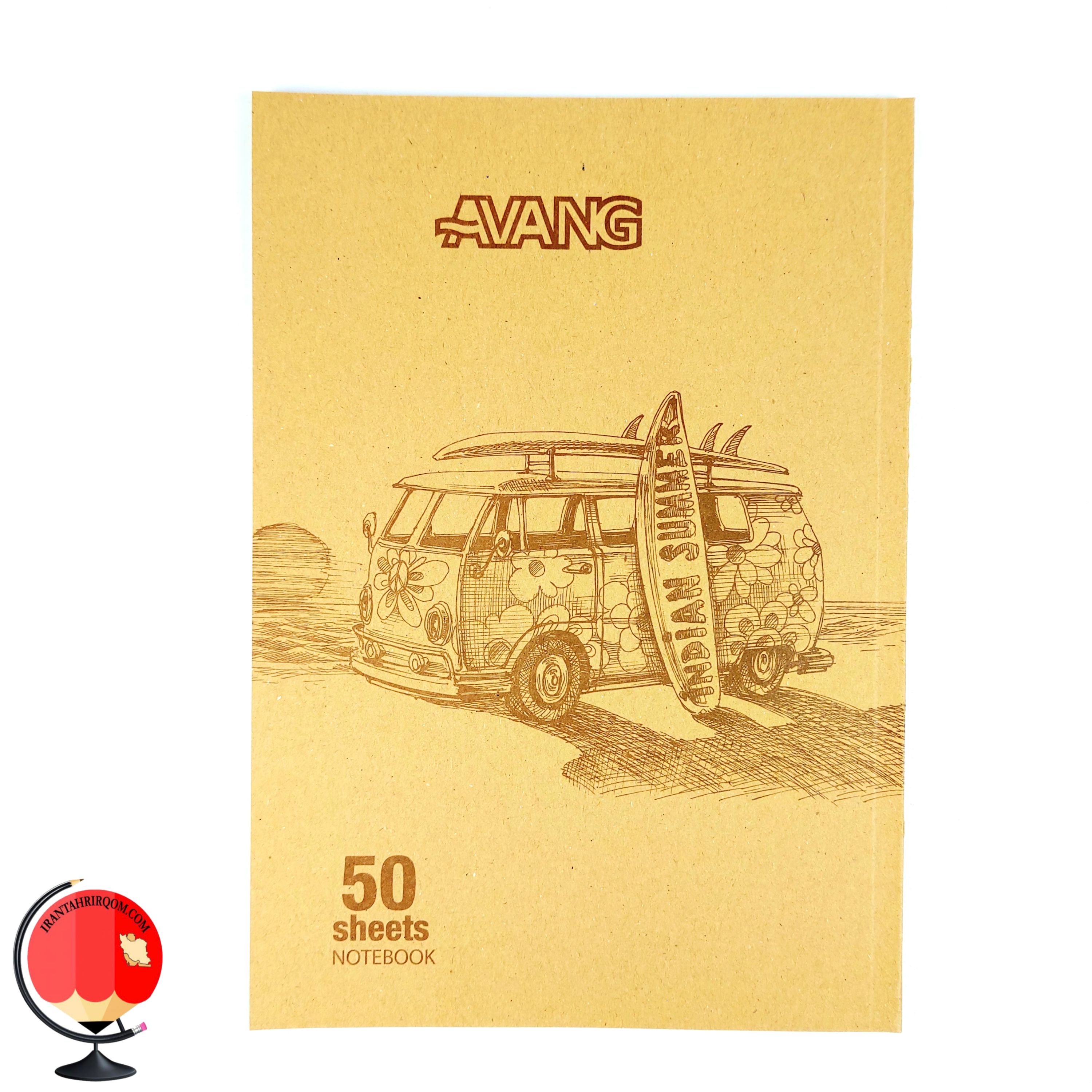 دفتر 50 برگ جلد کرافت برند اونگ طرح اتوبوس کد 3125