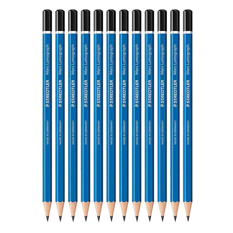 خرید مداد طراحی 9B استدلر مدل Mars Lumograph 100-9B بسته 12 عددی