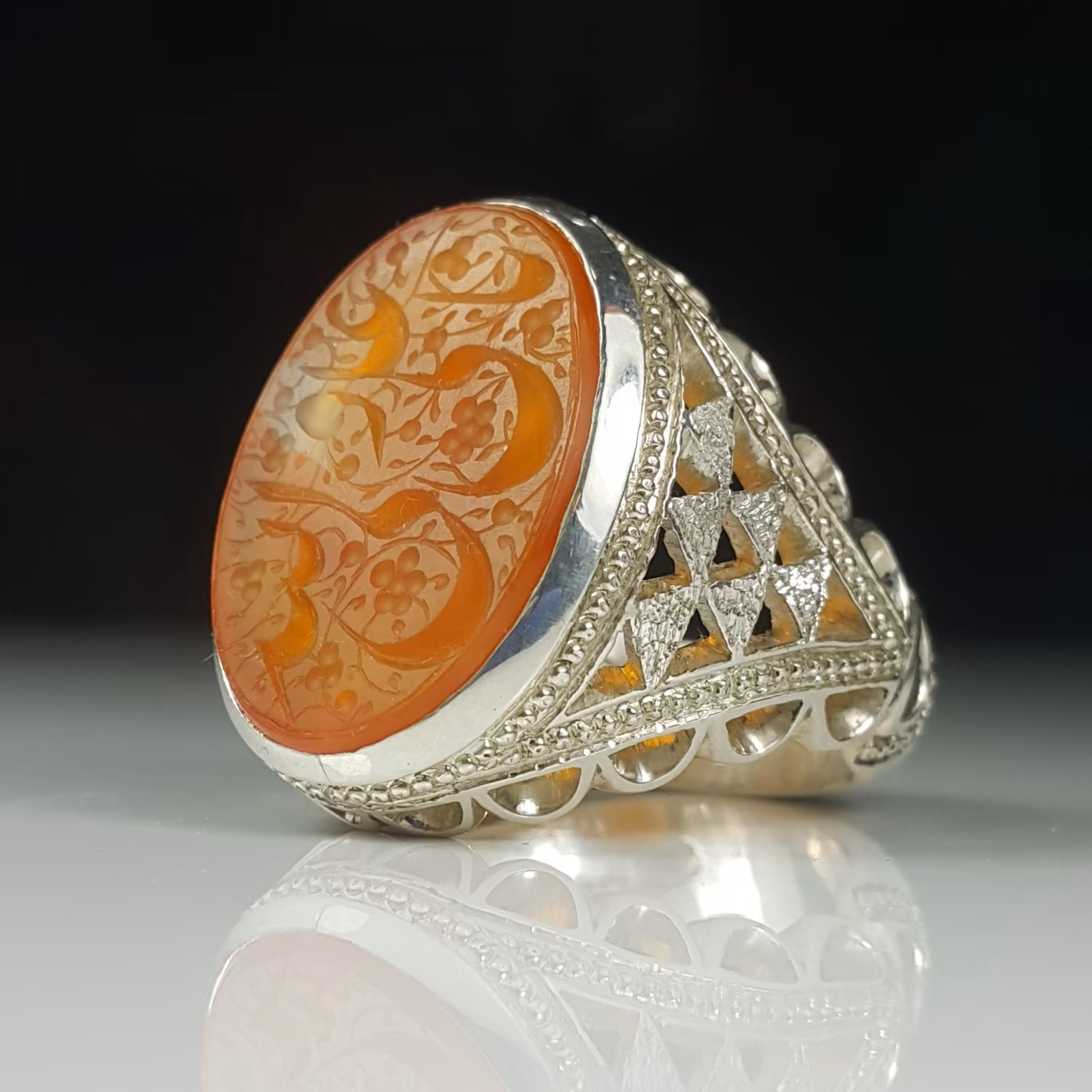 انگشتر عقیق پرتقالی یمنی (9)