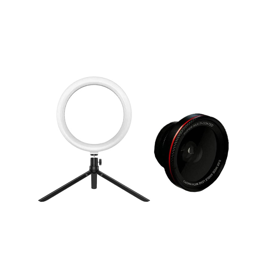 کیت تولید محتوا رینگ لایت SR-26 و لنز موبایل L630