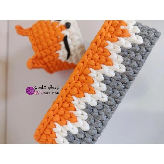 سبد تریکو طرح روباه (یک عدد)