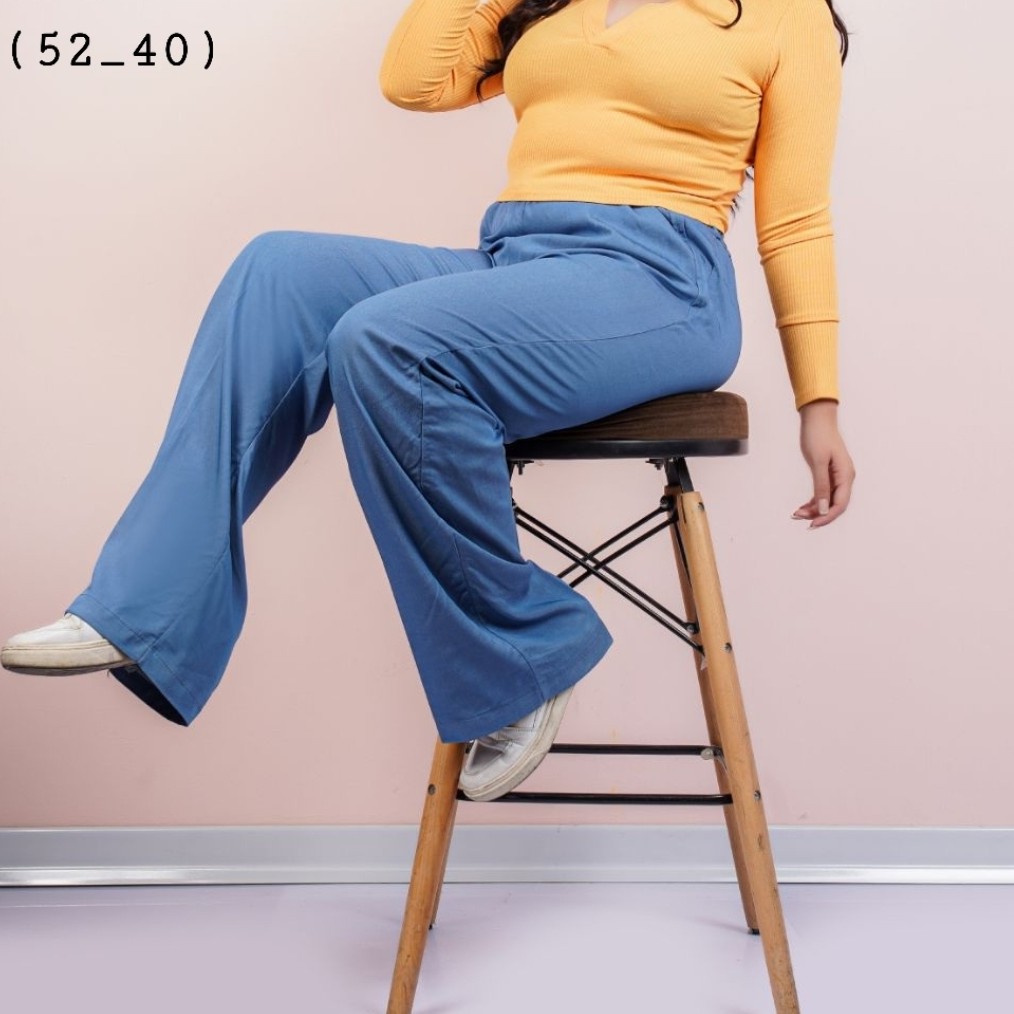 شلوار لی بگ کاغذی 6 سایز آبی قد 105(سایز38)