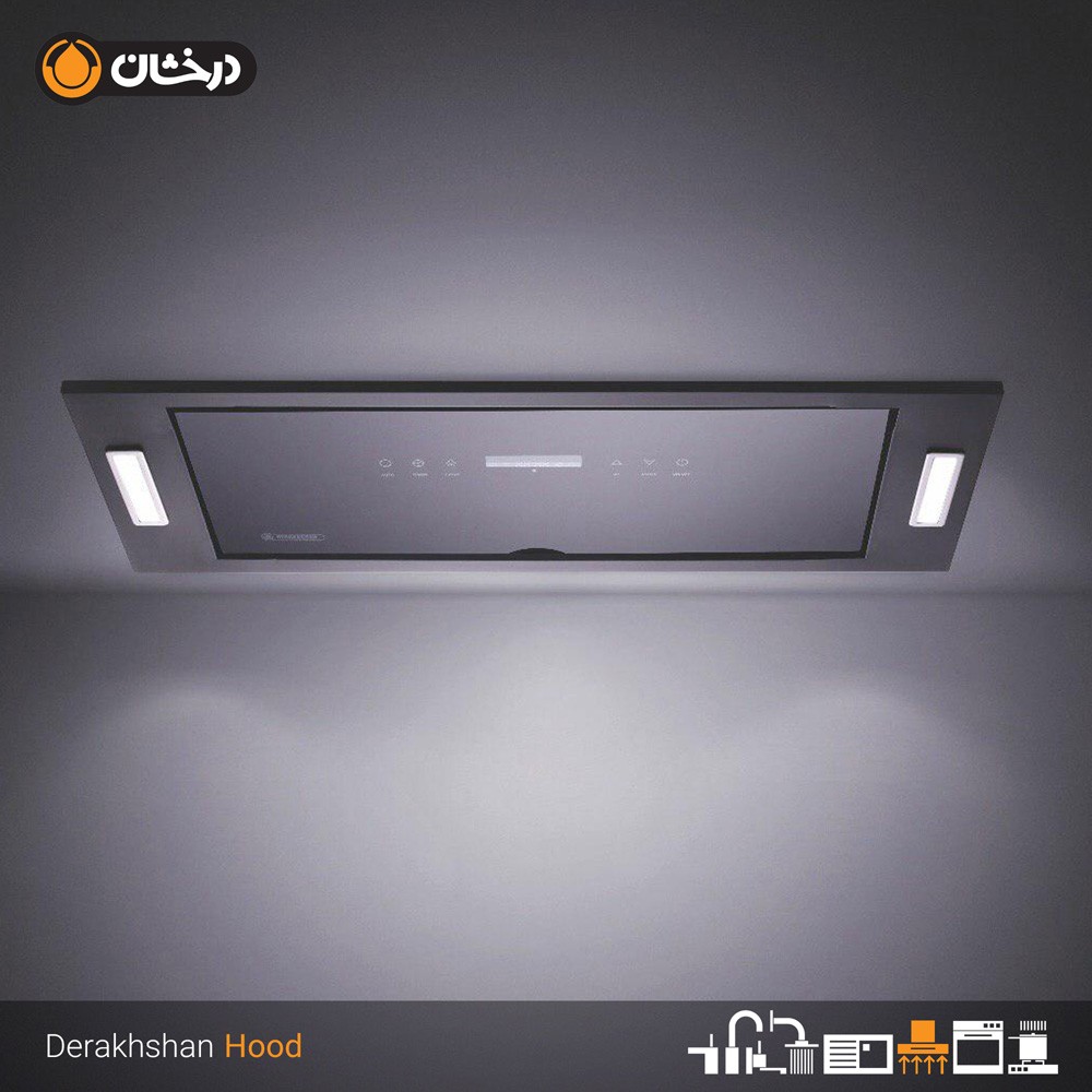هود مخفی سایز 80سانتی هیدن دور سنسور دار درخشان قدرت مکش850 مترمکعب  2سال گارانتی ارسال باربری دارای پس کرایه