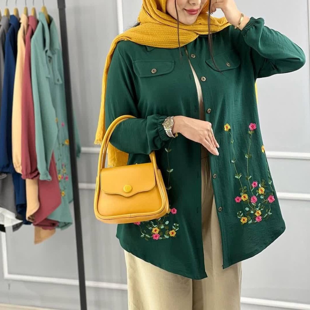 شومیز پیراهن زنانه گلدوزی خنک تابستانه ارسال رایگان 