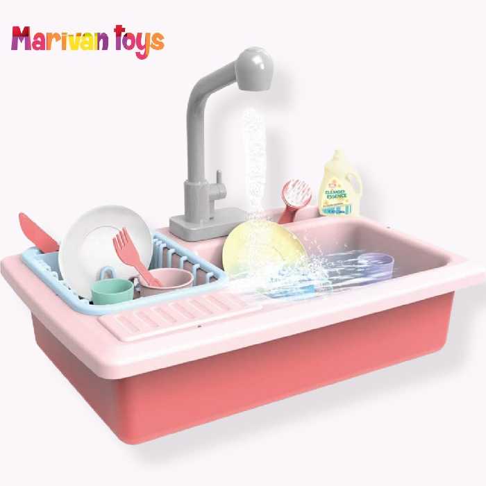 اسباب بازی سینک ظرفشویی بچگانه سایز بزرگ با باتری خور  