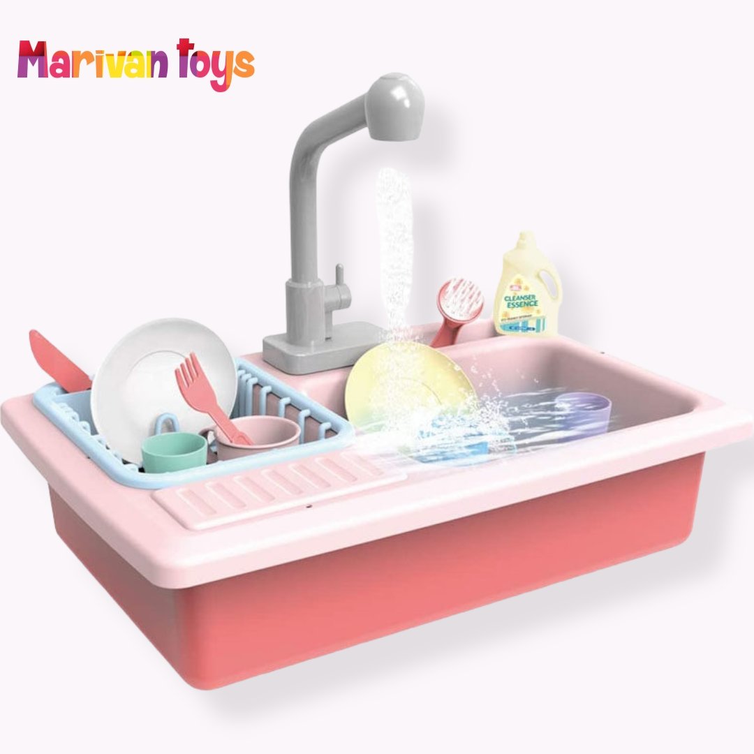 اسباب بازی سینک ظرفشویی بچگانه سایز بزرگ با باتری خور  