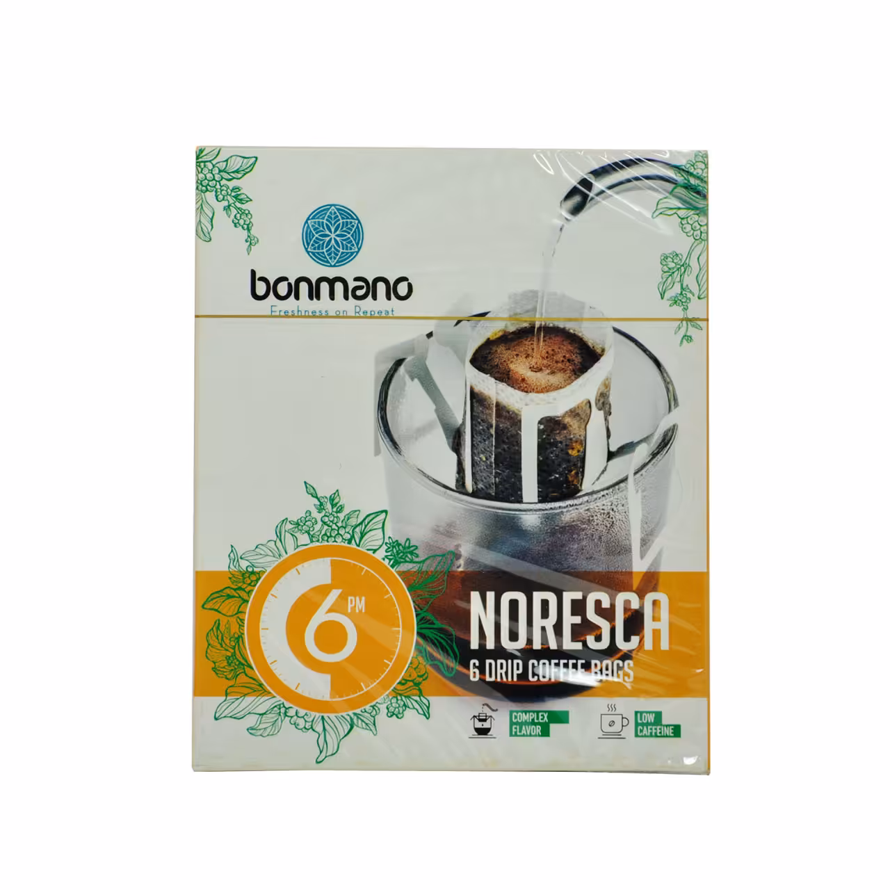 قهوه دمی با کافئین پایین نورسکا بن مانو 6 غروب - bonmano