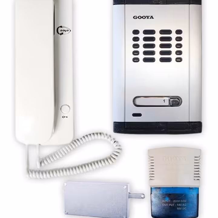 آیفون صوتی یک واحدی گویا ( پک کامل  گوشی، پنل ،ترانس، قفل ،زنجیری)