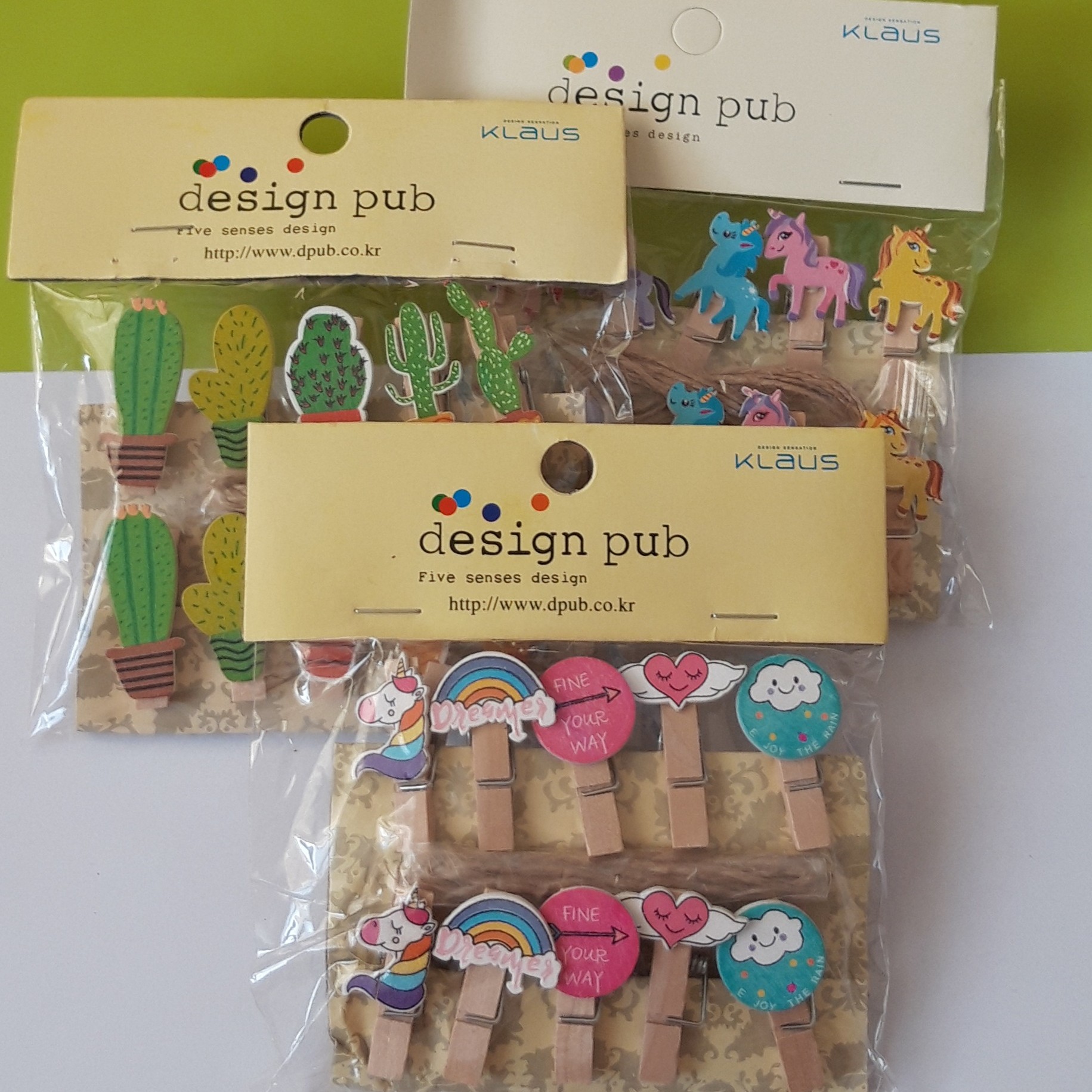 گیره چوبی فانتزی به همراه نخ دو متری