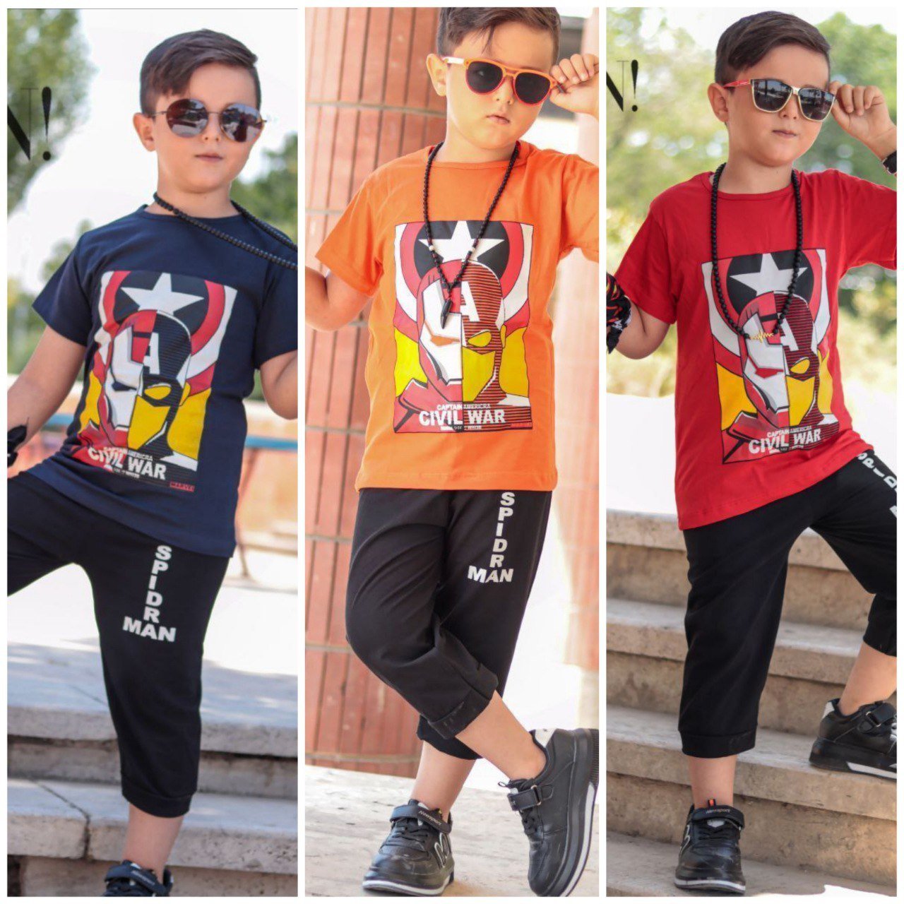 ست تیشرت شلوارک ست تیشرت شلوارک پسراته تیشرت شلوارک  پسرانه مردآهنی تیشرت شلوارک پنبه لاکرا دار 