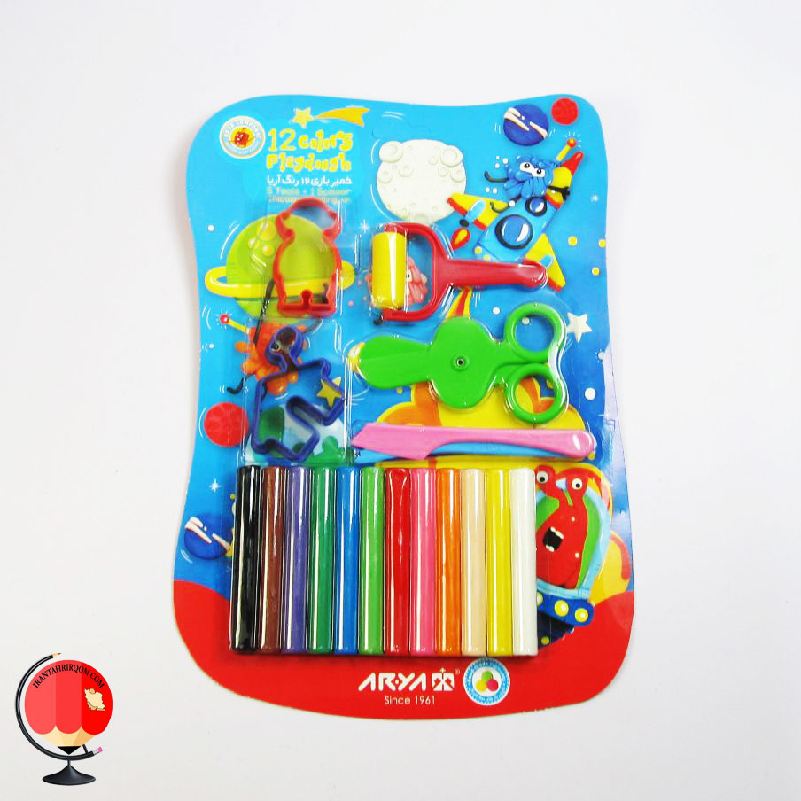 خمیر بازی 12 رنگ با ابزار آریا