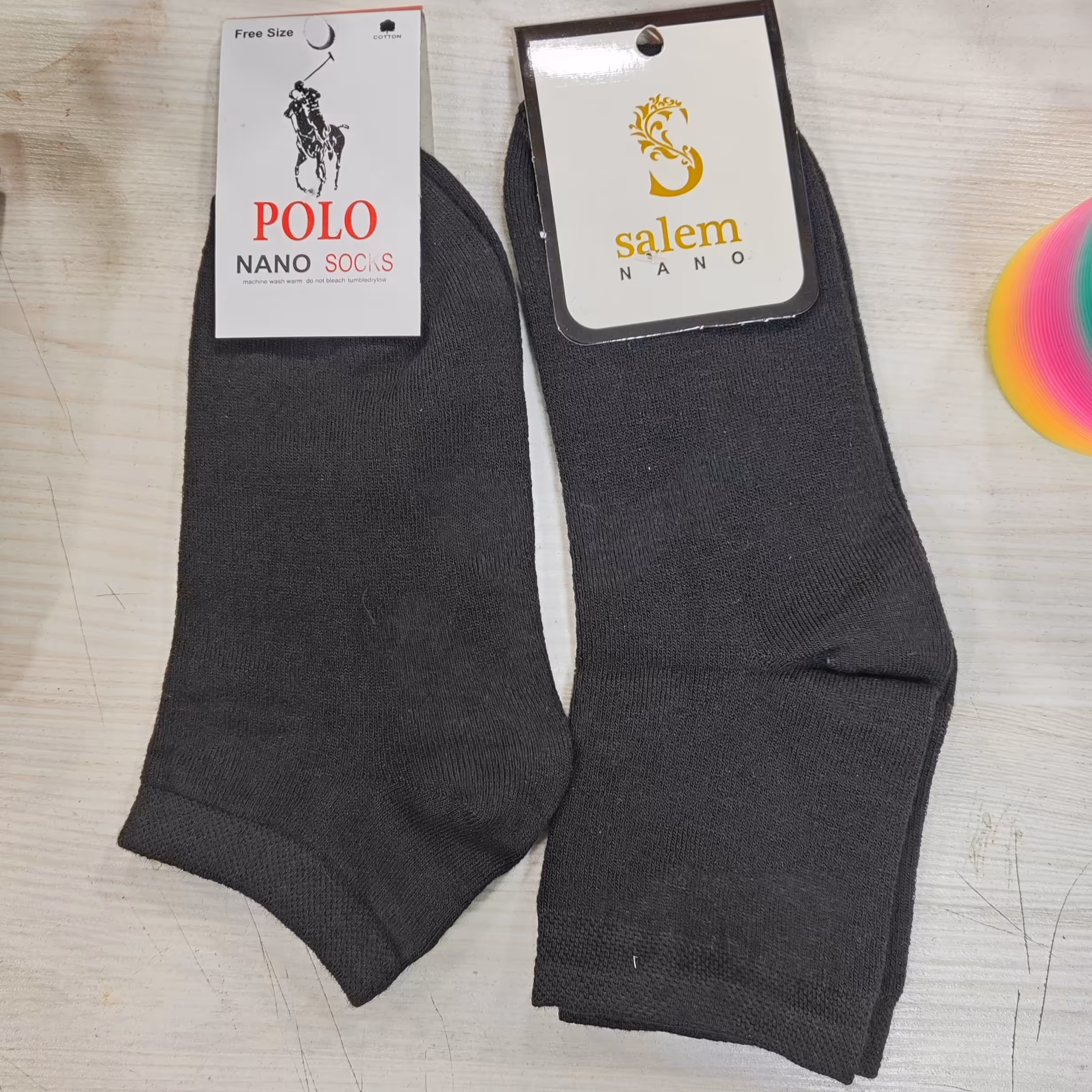 6جفت جوراب نخی زنانه مردانه تمام مشکی نیم ساق بالامچ و ساق کوتاه تا مچ جنس اعلا درجه یک