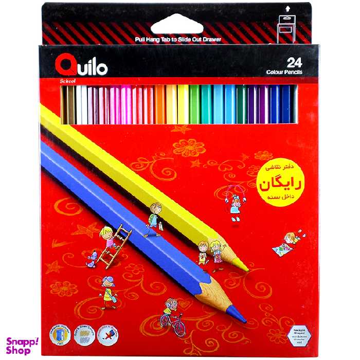 مداد رنگ ی کویلو (Quilo) مدل جعبه کاغذی 24 رنگ