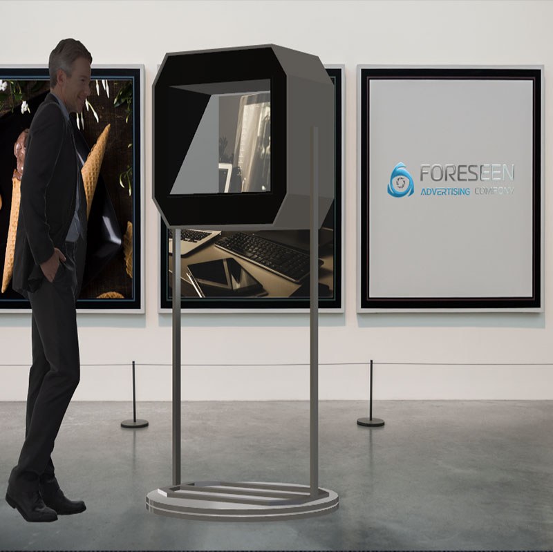 هرم هولوگرافیک (ویترین مجازی)سایز 24 اینچ تک وجهی(ارسال با باربری و پس کرایه)