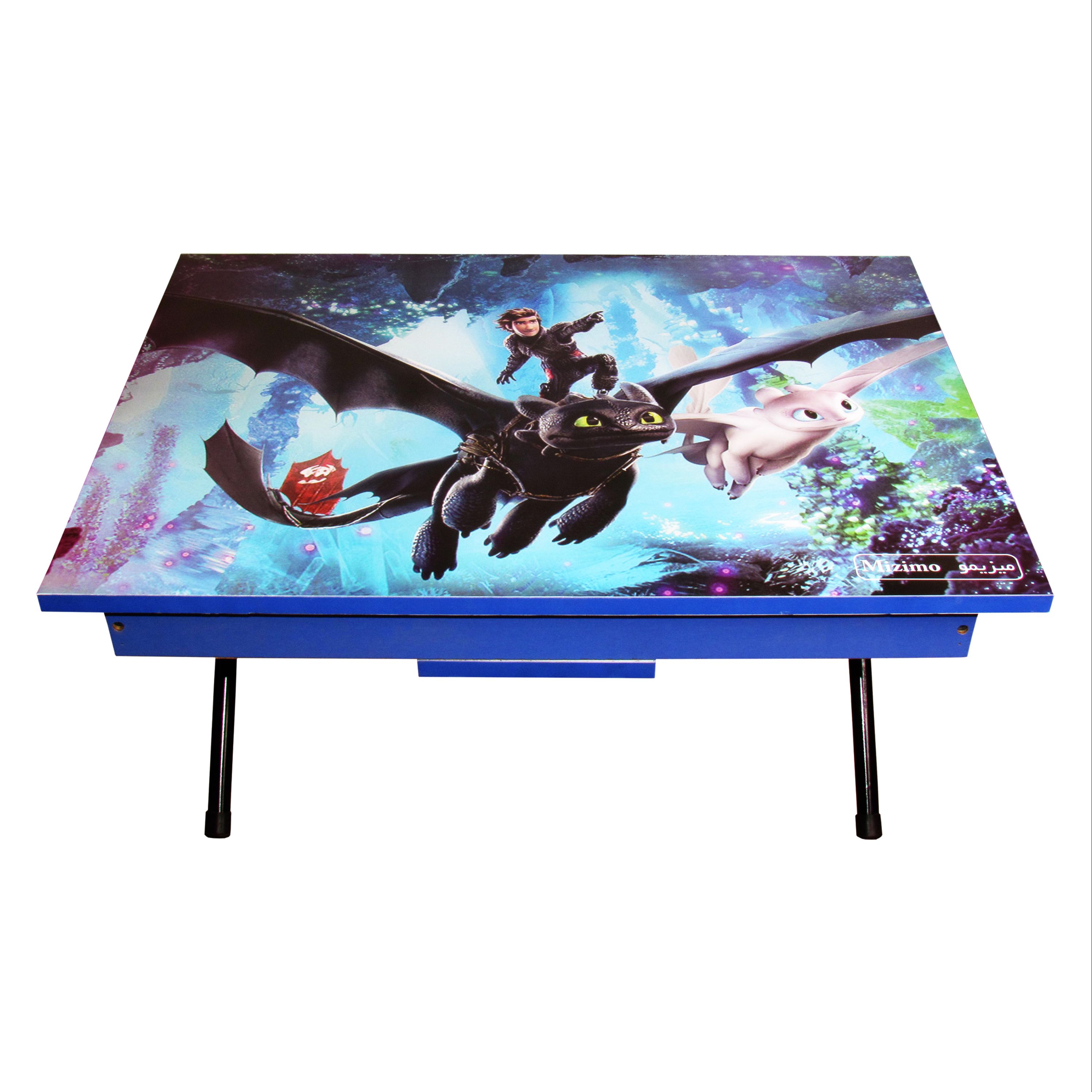 میز تحریر پایه کوتاه باکسدار میزیمو طرح اژدهاسواران کد 3401