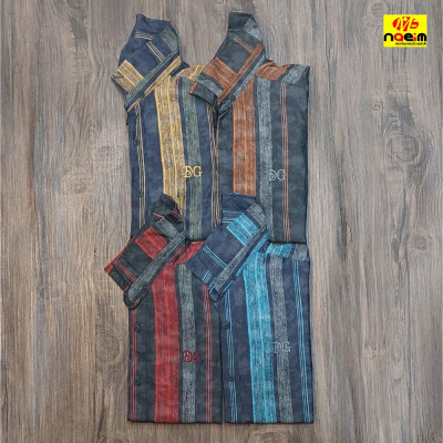 پیراهن کتان مردانه اسپرت اندامی