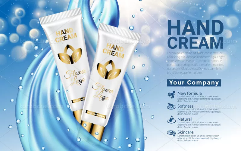 وکتور تبلیغاتی کرم دست | گرافیک با طعم تربچه