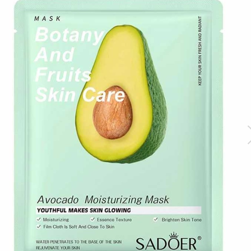ماسک ورقه ای آووکادو سادور(مناسب پوست خشک جوان ساز و رفع پف و تیرگی دور چشم)