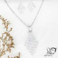 نیمست نقره طرح لوزی با نقره ایتالیا کد 12495