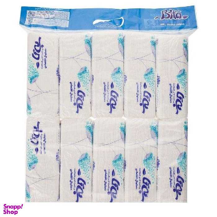 دستمال کاغذی 100 برگ بی تا مدل 0102 بسته 10 عددی