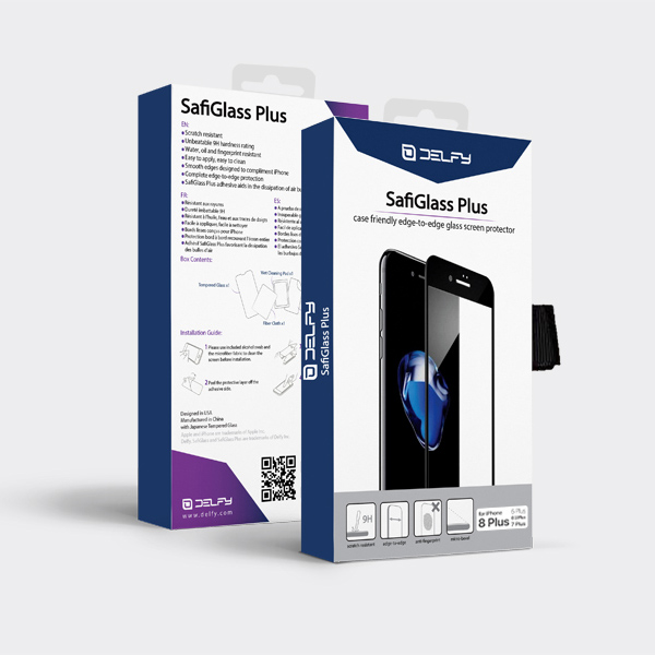 دلفی گلس مشکی محافظ صفحه نمایش مدل SafiGlass Plus آیفون 8 - Hiapple.ir