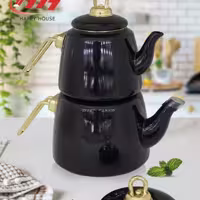 کتری و قوری لعابی هپی هوس اصل ترکیه با دسته های نسوز 