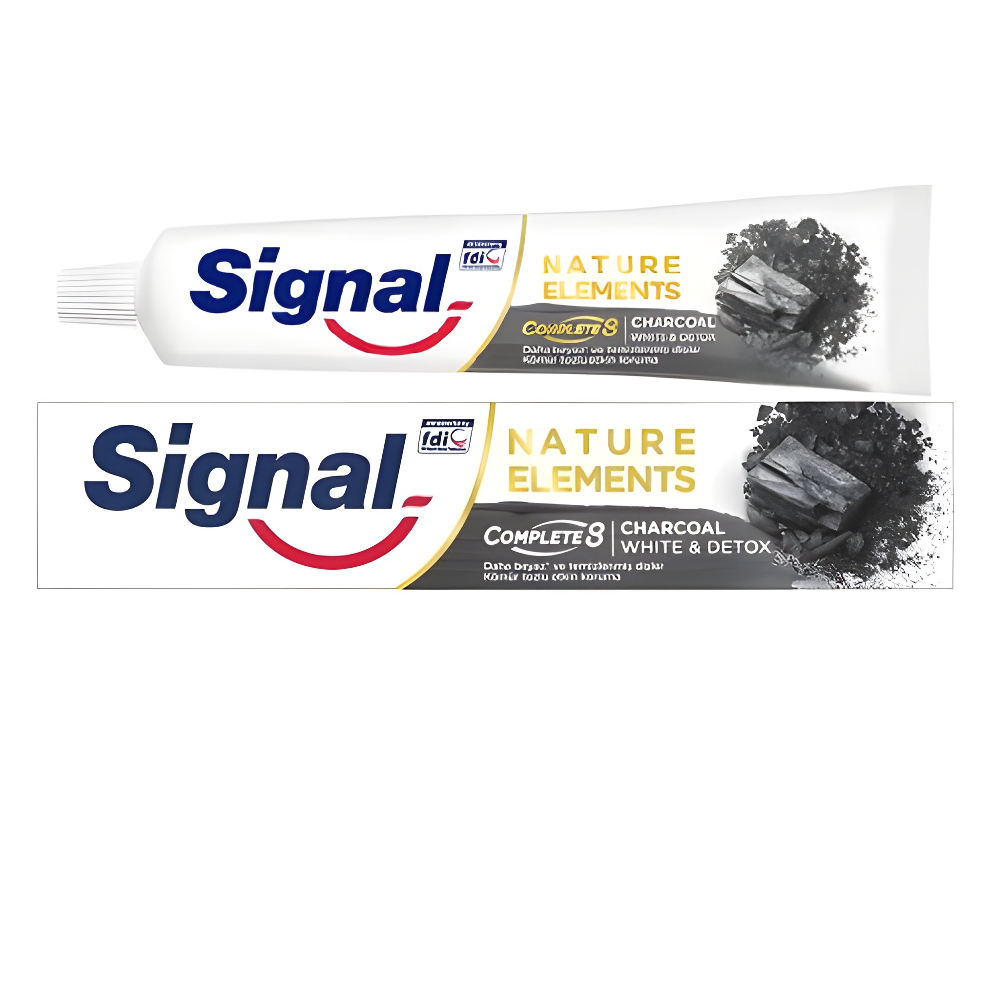 خمیر دندان هلندی سفید کننده ذغالی 8 کاره Signal Nature Elements سیگنال 75 میل
