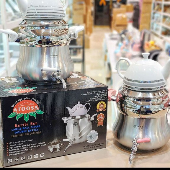 کتری وقوری استیل شیر دار 
کف چدن درجه یک کد اف