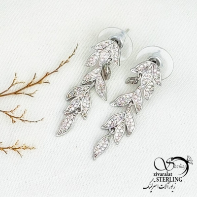 گوشواره برگ جواهری کد 12225