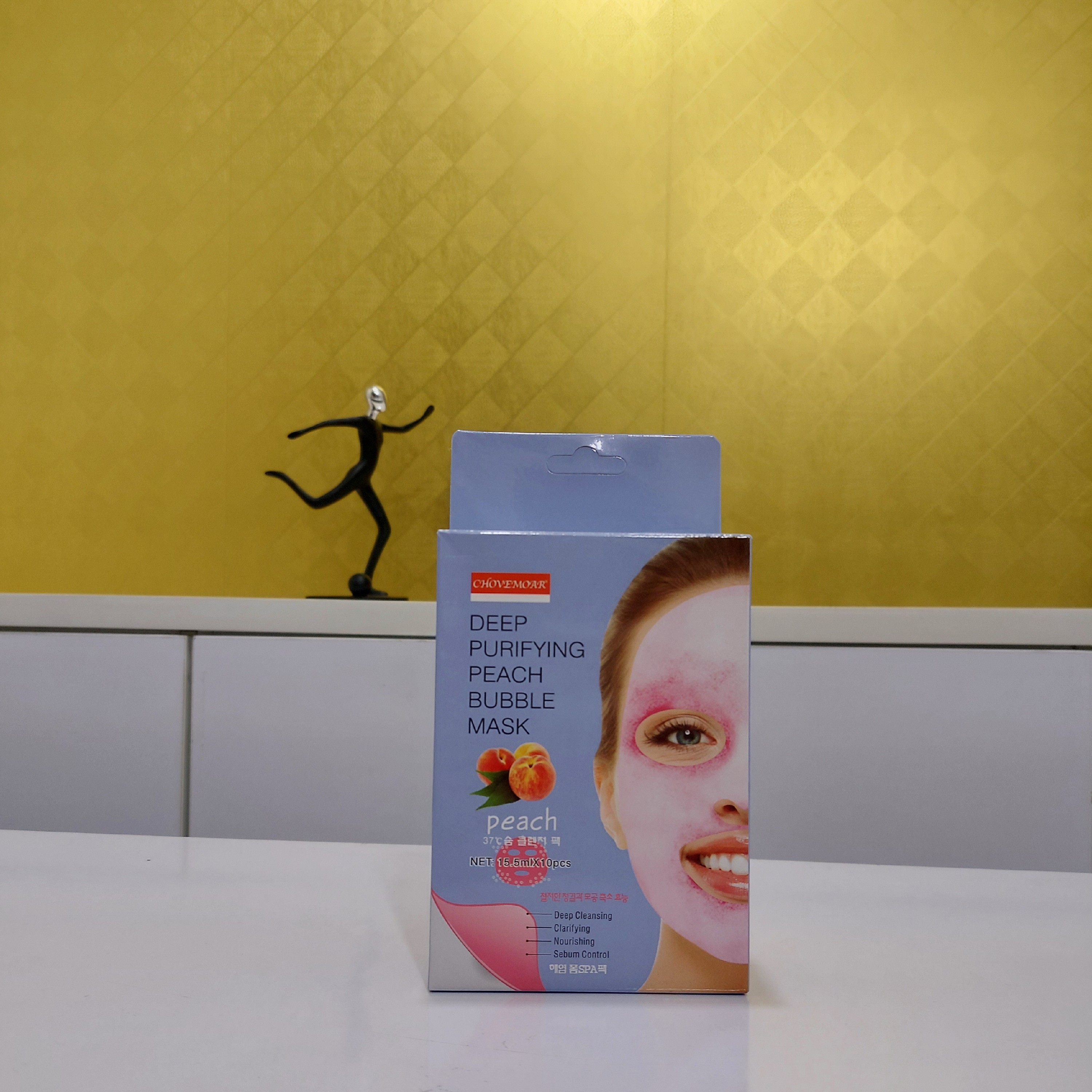 ماسک پاک کننده عمیق حبابی هلو CHOVEMOAR با جذب فوق العاده و بدون حساسیت 
