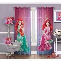 پرده 2عددی کودک طرح پری دریای کد 3208