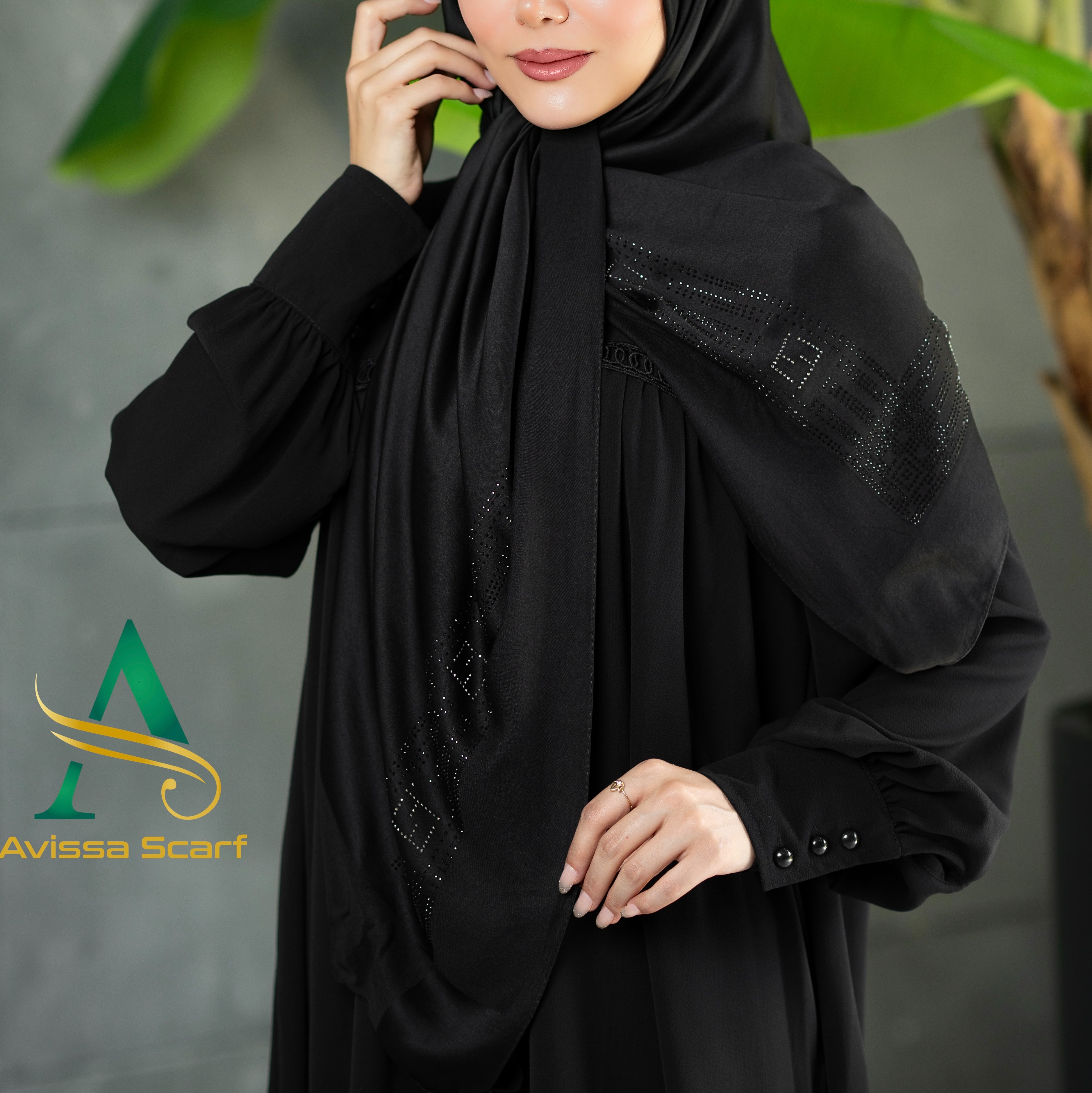 روسری نخی بامبو نگین دار 3 کد 313