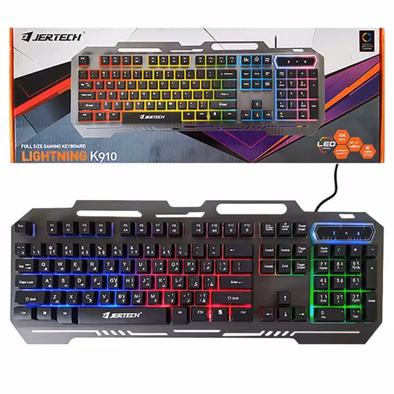 کیبورد گیمینگ JERTECH مدل LIGHTNING K910