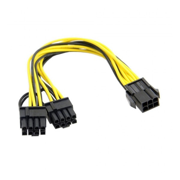 کابل تبدیل برق 6 پین به 2 تا 8 پین