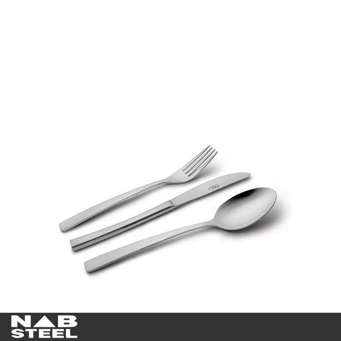 سرویس قاشق و چنگال ناب استیل 136 پارچه مدل فلورانس استیل براق جعبه چوبی پایه دار