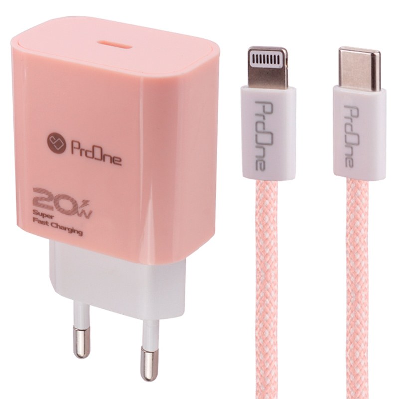 شارژر دیواری 20 وات پرووان مدل PWC540 به همراه کابل تبدیل لایتنینگ