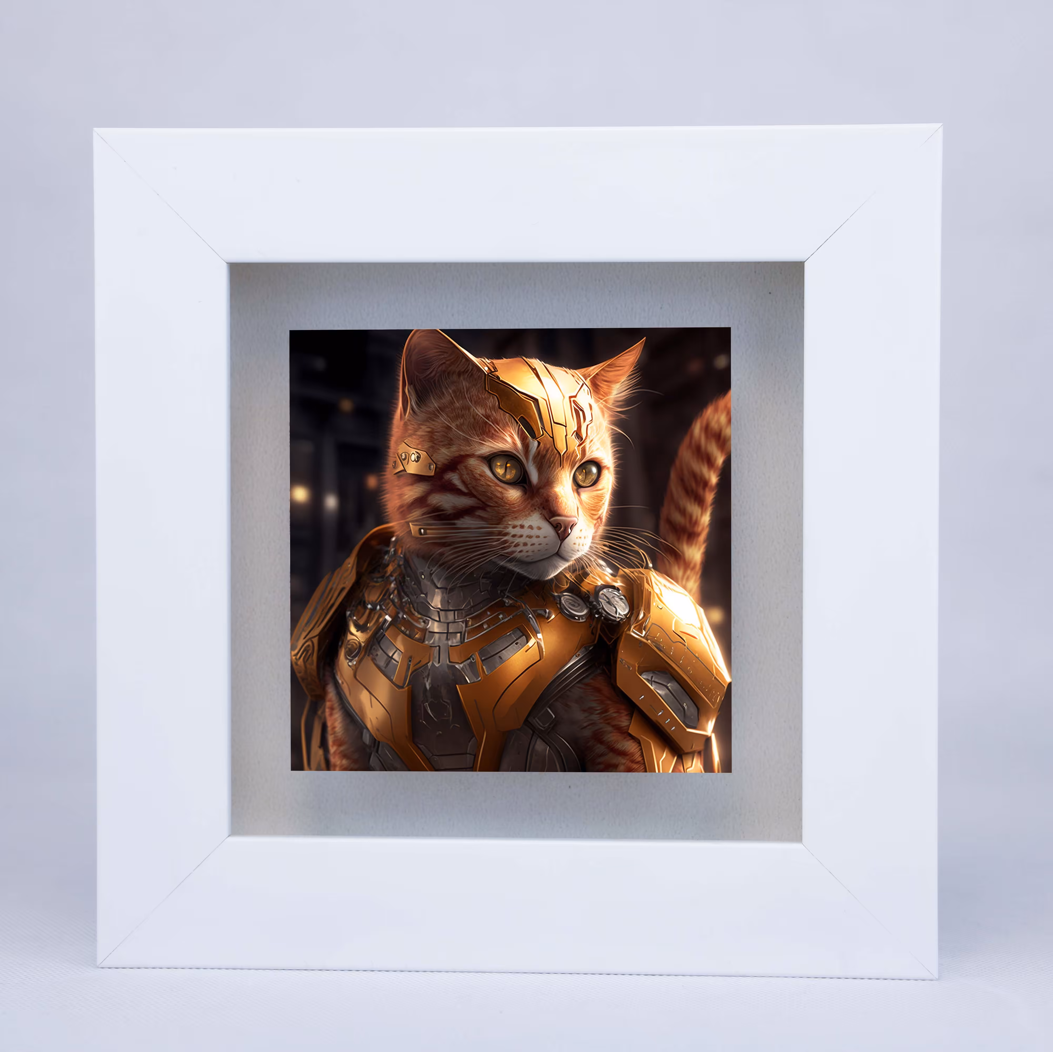 تابلو کاشی طرح هوش مصنوعی گربه سایز 10 در 10 کد 011