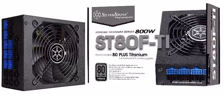 منبع تغذیه کامپیوتر سیلوراستون مدل Strider Titanium SST-ST80F-TI