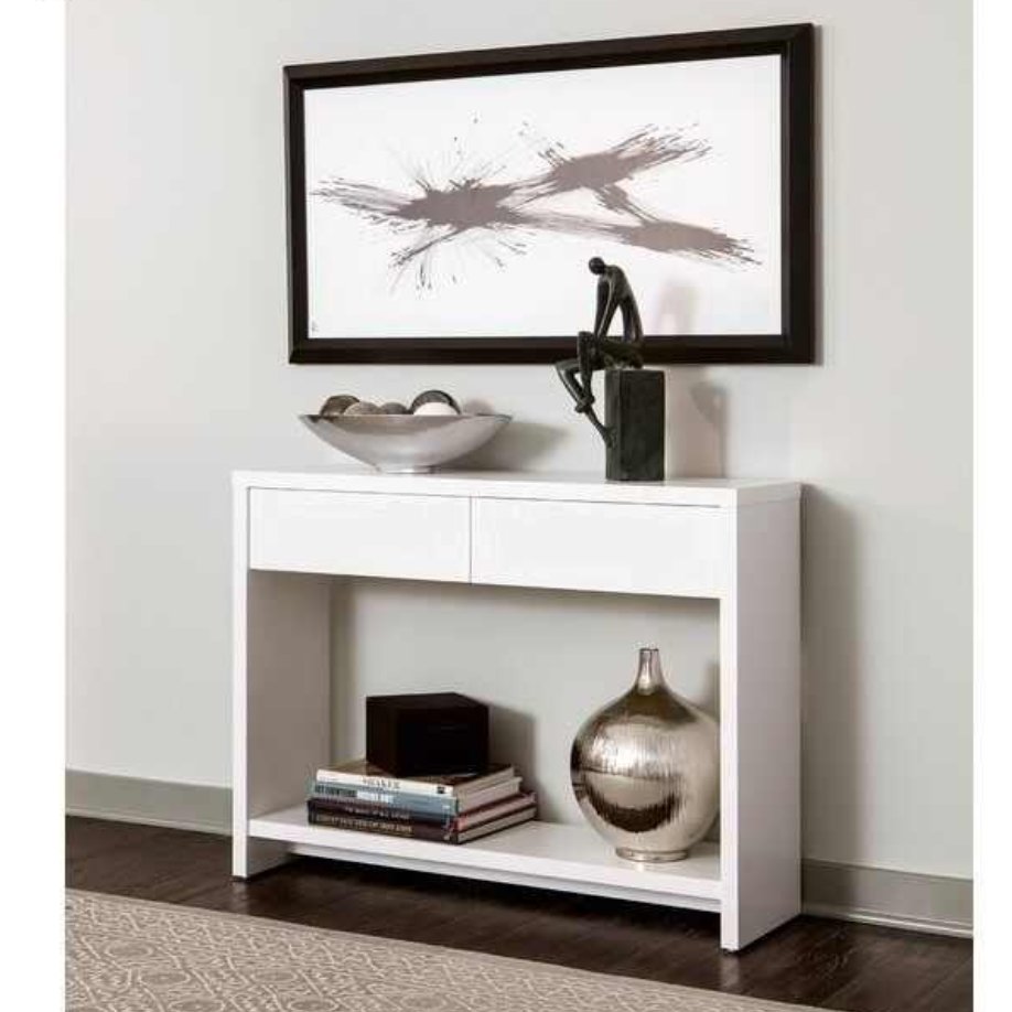 میز کنسول دو کشو  ام دی اف رنگ بندی سفید،قهوه ای، مشکی به دلخواه مشتری مدل k01