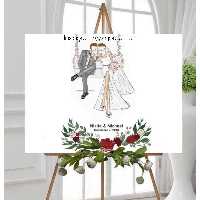 تابلوی نقاشی عروس داماد ویژه ی تابلوی یادبود  یا تابلوی امضا کد 009