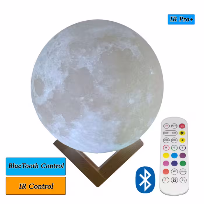 آباژور ماه سایز بزرگ چند رنگ - بلوتوثی و دارای کنترل