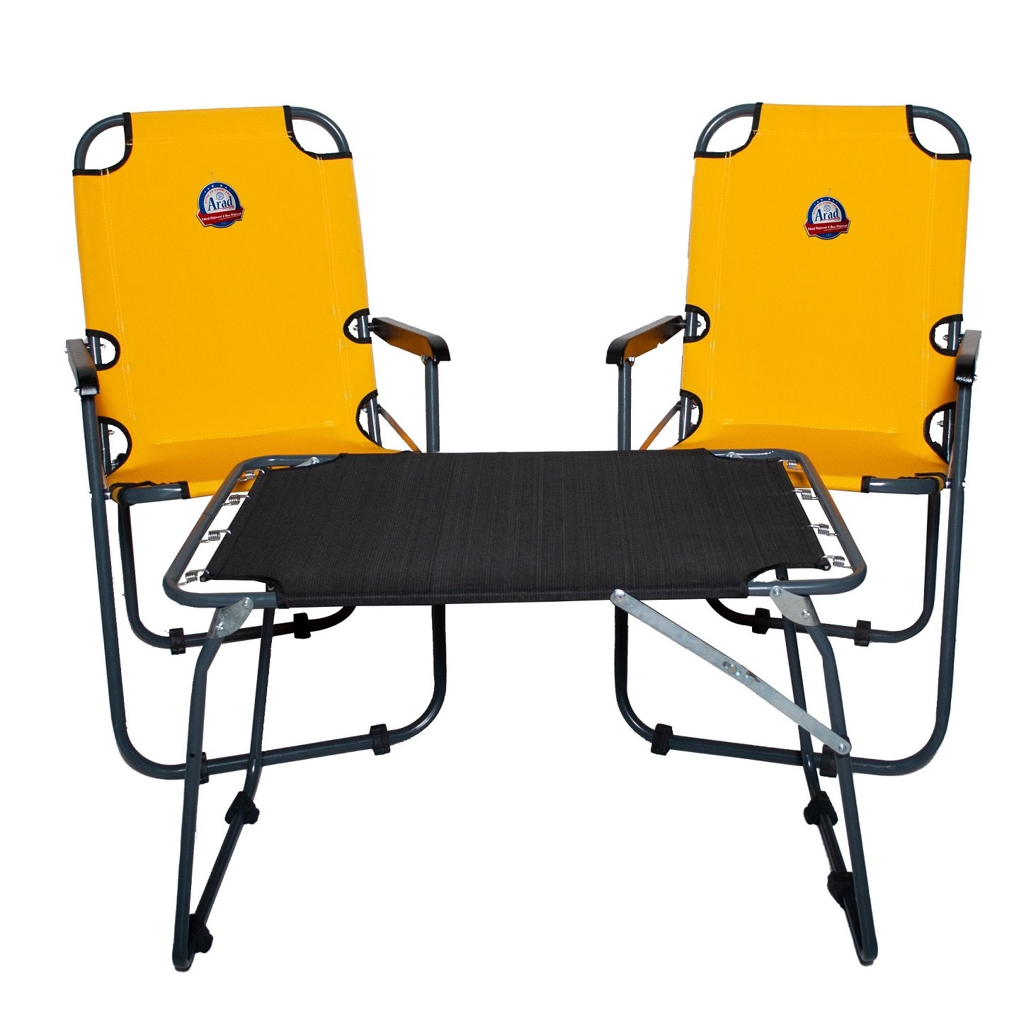 میز و صندلی سفری دسته فلزی مجموعه 3 عددی