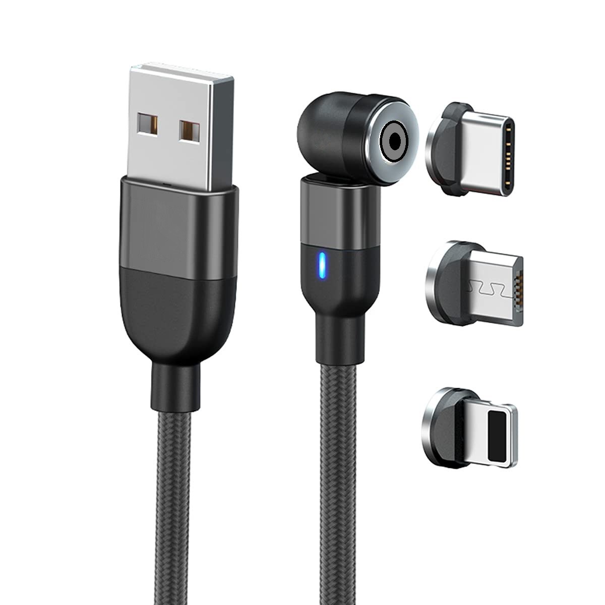 کابل تبدیل USB به MicroUSB و USB-C و لایتنینگ مدل Magnetic طول 1 متر قرمز
