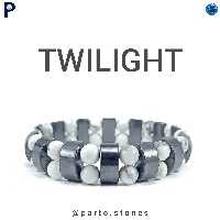 دستبند خاص توایلایت با سنگ های اصل هماتیت و هائولیت