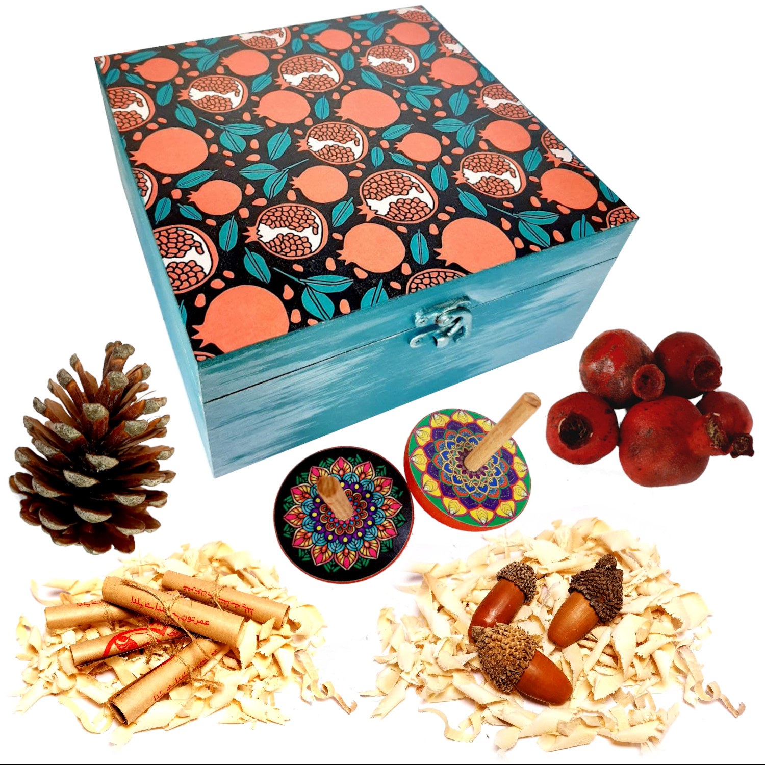 ست هدیه دکوراتیو مدل شب یلدا کد 01 مجموعه 17 عددی
