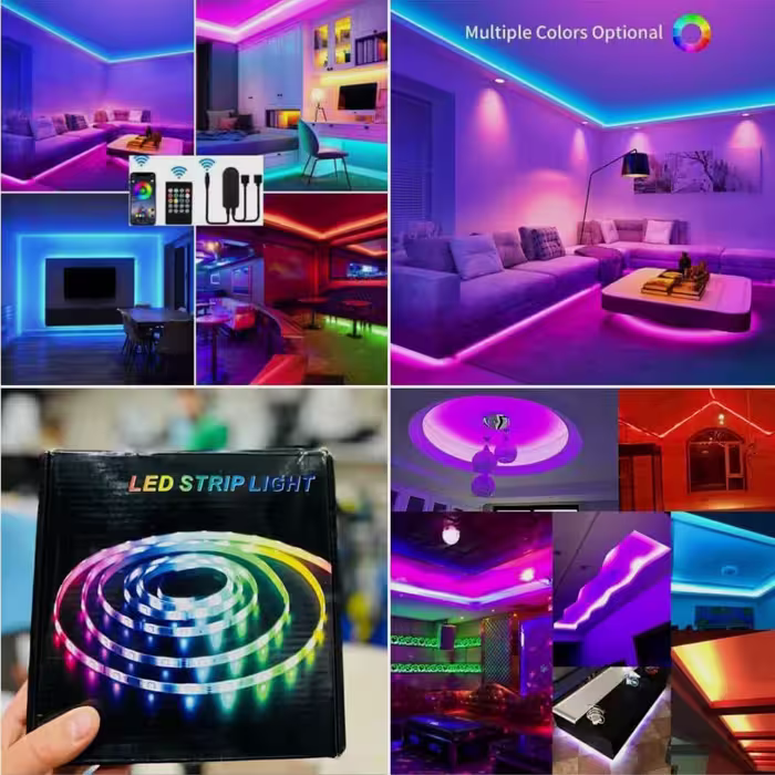 ریسه ال ای دی LED RGB هفت رنگ کنترل دار  بلوتوث دار 