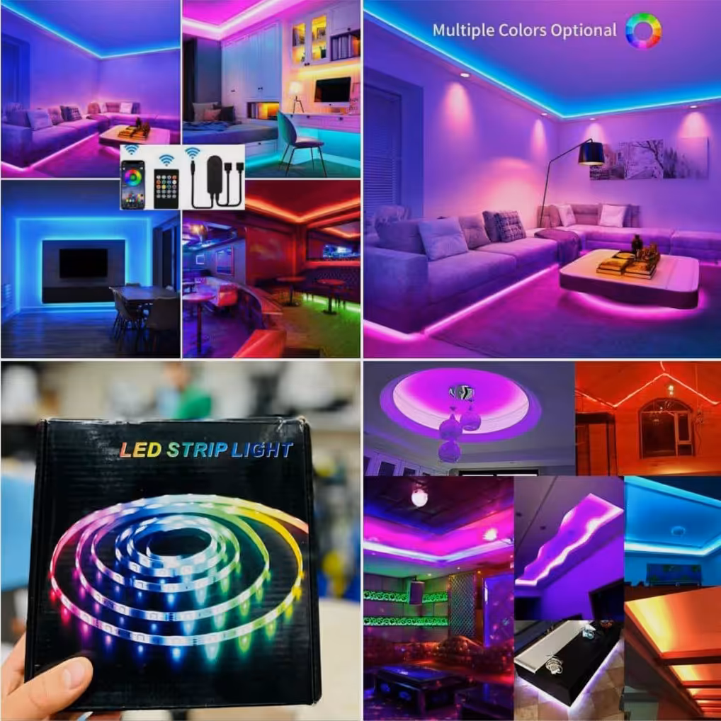 ریسه ال ای دی LED RGB هفت رنگ کنترل دار  بلوتوث دار 