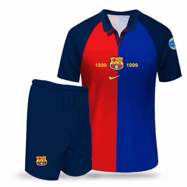 پیراهن و شورت کلاسیک اول بارسلونا 1999